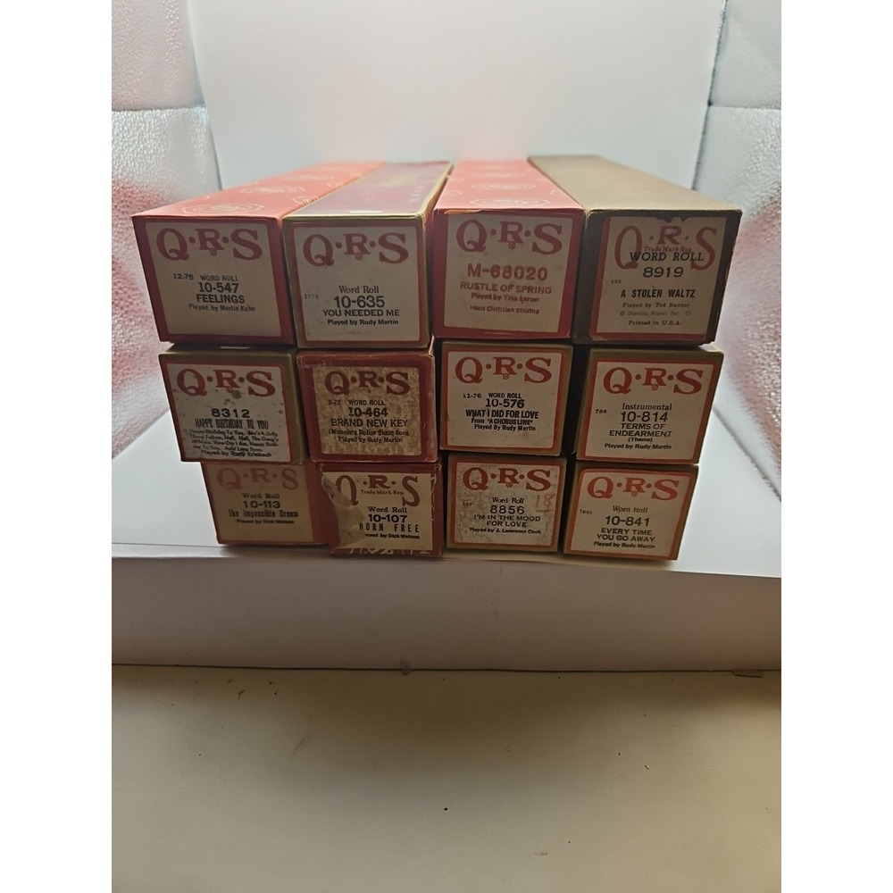 Lot of 12 Vintage QRS Player Piano Rolls  / Martin, Cook